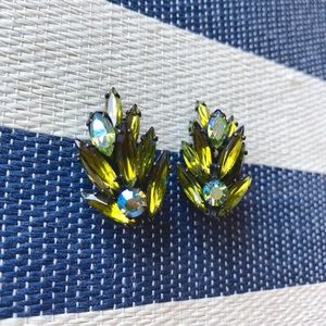 Crystal clip on earrings